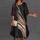 thumbnail image 2 of Vestido de dos piezas de manga corta con cuello redondo y estampado casual de moda para mujer Wmkox8yi bvn67, 2 of 5