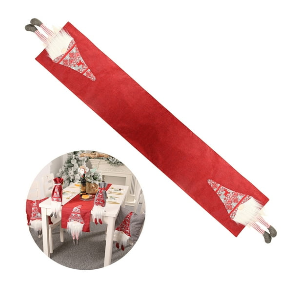 HONITANO Holiday Table Runner Christmas Decoration Red Linen Protect Table Surface 1Set