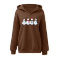 thumbnail image 3 of Cute Snowman Christmas Hoodies for Women 2025 Long Sleeve Holiday Graphic Hooded Sweatshirt Pullover Tops, 3 of 5
