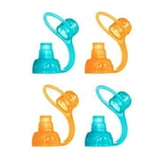 ChooMee SoftSip Food Pouch Top | Baby Led Weaning | No Spill Flow Control Valve, Protects Childs Mouth, 100% Silicone, BPA Free | Swirl Colors, 4 CT