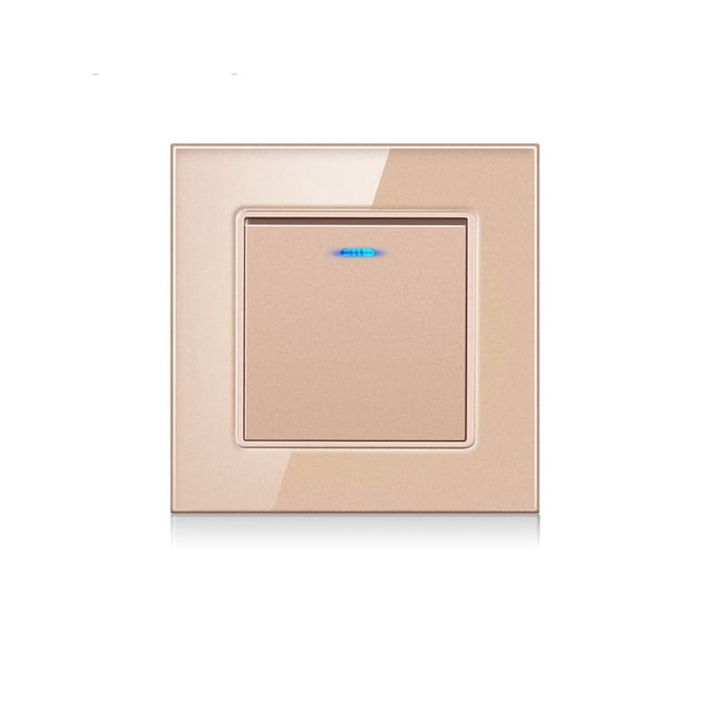 Yuarrent Interruptor de lámpara de Panel de luz, suministros para el hogar, accesorio de bricolaje, accesorios para el hogar, interruptores de presión, Decoración del hogar Oro/Multicontrol Yuarrent HA067855-12