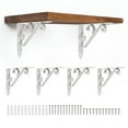 thumbnail image 1 of Uxcell 6 Pcs Soportes Decorativos para Estantes, Soportes para Estantes Flotantes de 250mm/10 Pulgadas para Estanterías de Pared, Blanco, 1 of 7