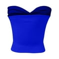 thumbnail image 5 of Top elegante sin tirantes de punto liso para mujer - Top corto con sujetador bandeau elástico para ocasiones informales o fiestas, 5 of 5