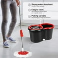 thumbnail image 4 of Spin Mop and Bucket with Wringer Set, Mop Bucket Cleaning System for Floor Cleaning, 360°Rotation, 3 Microfiber Mop Heads, 4 of 6