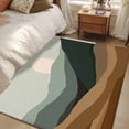 thumbnail image 5 of Rectangle Area Rug 4x6ft, Natural Scenery Abstract Sunset Non-Shedding Washable Area Rug, Mountain Brown Green Stripe Non Slip Low-Profile Rugs for Living Room, Bedroom Dining Room, 5 of 9