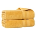 thumbnail image 2 of Superior Venice Ribbed Textured Border Zero Twist Bath Sheets, Set of 2, Gold, 2 of 11