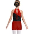 thumbnail image 7 of renvena Kids Girls Sleeveless Gymnastics Leotards with Shorts and Hair Band Biketard Dancewear Red 16, 7 of 7