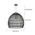 thumbnail image 4 of Arturesthome Black Pendant Lighting Rattan for Kitchen Island 59" Adjustable Height 1-Lights, 4 of 6