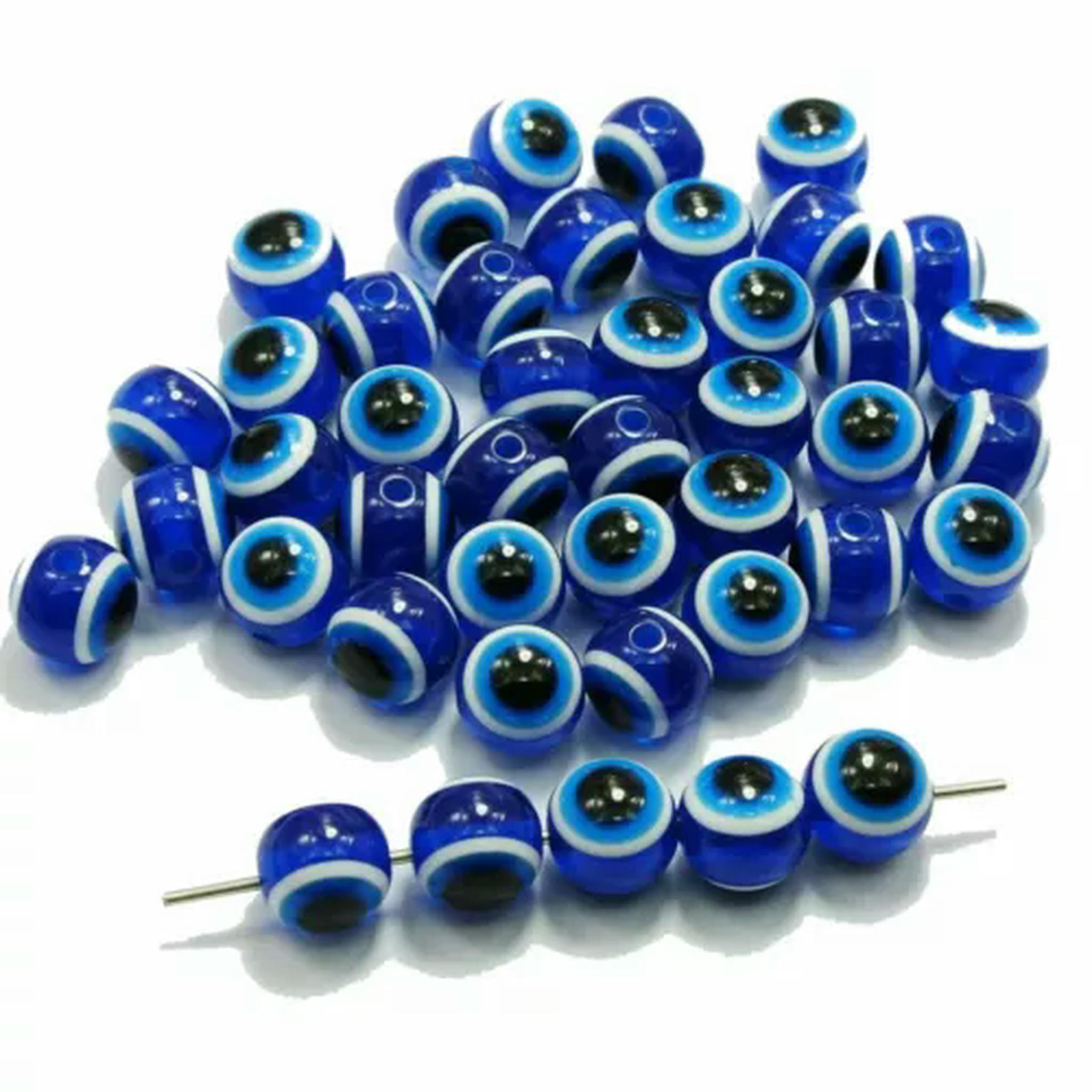 EOEMY 1000 Mixed Colour Acrylic Evil Eye Ball Round Beads 8mm Kabbalah Jewelry Making