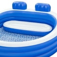 thumbnail image 4 of H2OGO! Splash Paradise Family Pool 7'7" x 7'2" x 31"  - Inflatable, Blue & White, Bestway, 225 Gallon Capacity, Outdoor & Backyard, Bench Seat, Built-In Cupholders, Suitable For Children Ages 6+, 4 of 10