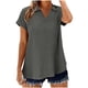 thumbnail image 1 of Camisetas de Manga Corta Extra Larga para las Mujeres Blusa con Cuello en V Azul Claro, 1 of 8