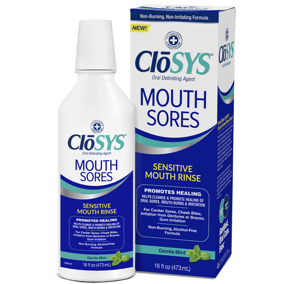 CloSYS Hydrogen Peroxide Mouthwash, 16 oz, Canker Sore Mouthwash, Alcohol-Free, Non-Burning, Cleanses and Heals Mouth Sore Rinse