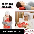 Classic Red Rubber Hot Water Bottle, Hot Compress, Pain Relief from Headaches, Cramps, Arthritis
