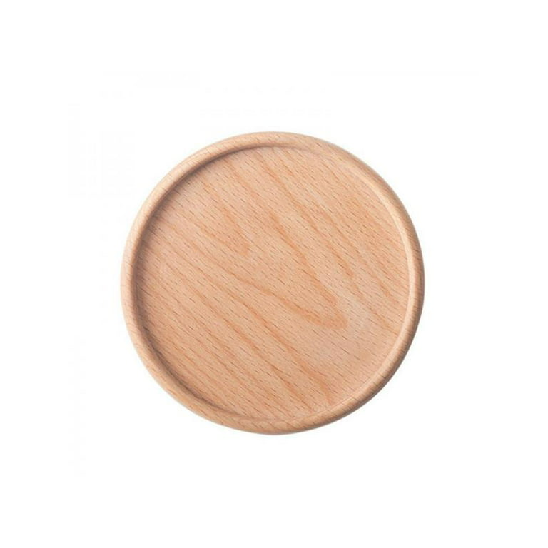Black Walnut Wood Coasters for Drinks,Natural Non Slip Wooden Coasters, #A Circular Groove