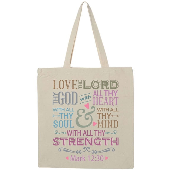 Inktastic Love the Lord Heart Mind Strength Tote Bag