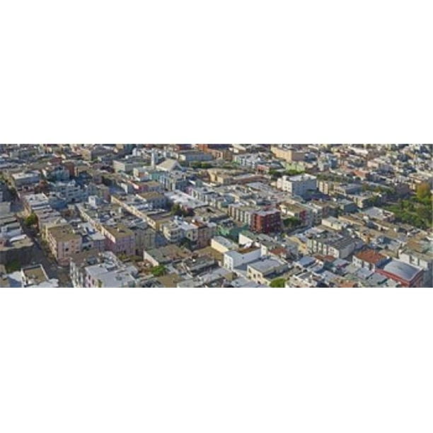 Panoramic Images PPI137597L Vue Aérienne de Maisons Colorées Près de Washington Square et Columbus Avenue San Francisco Californie USA Affiche Imprimée par Panoramic Images - 36 x 12