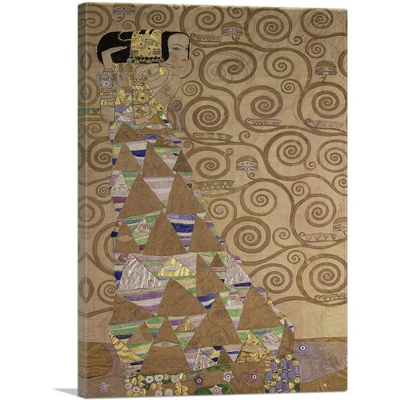 ARTCANVAS Expectation - Tree of Life Detail 1909 Canvas Art Print by Gustav Klimt - Size: 40" x 26" (1.50" Deep)