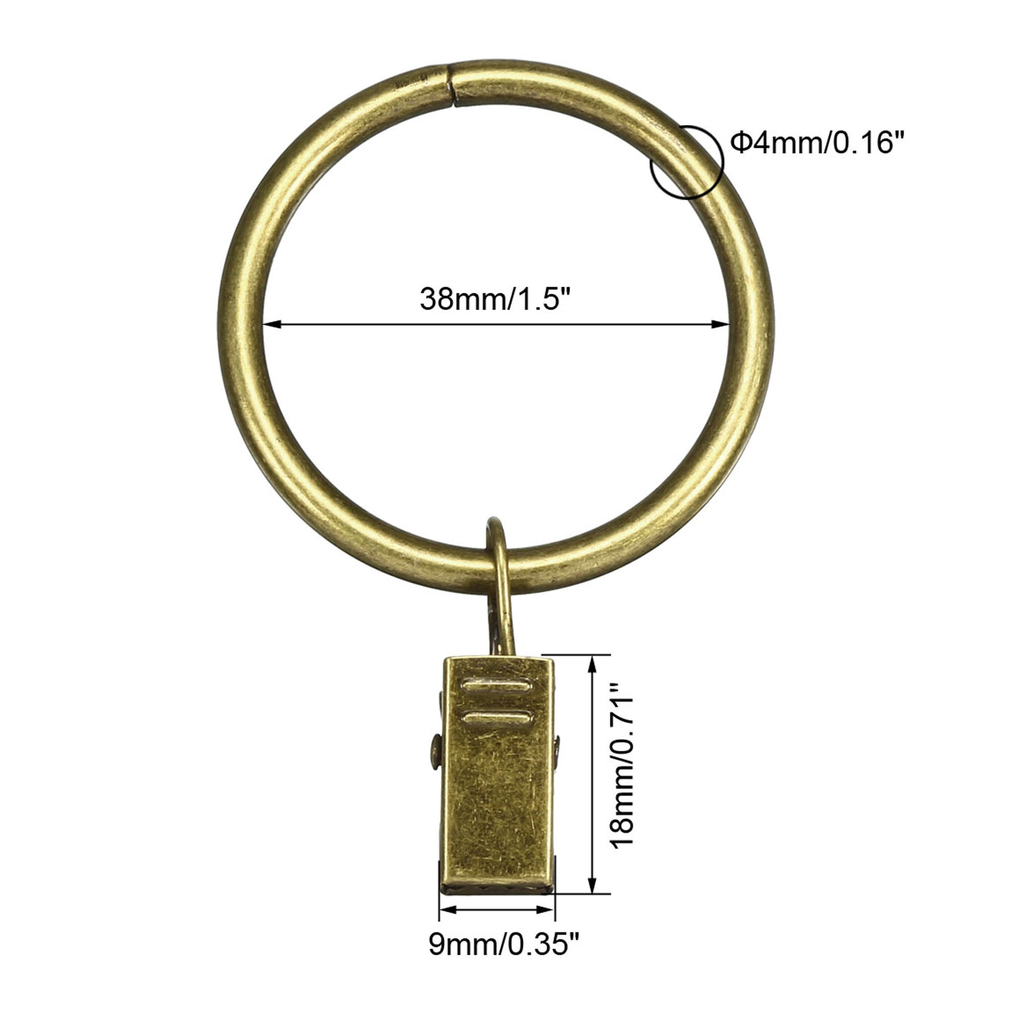 Curtain Rings with Clips Strong Decorative Metal Drapery ...