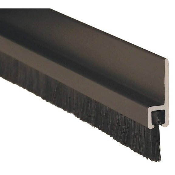 Double Door Weatherstrip, Brush, 8ft L, Blk CA2