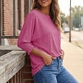 thumbnail image 5 of Gingprous 3/4 Sleeve Blouse for Women Smocked Cuffs Tops Loose Casual Tee Shirt Dressy Casual Womens Shirt, 5 of 8