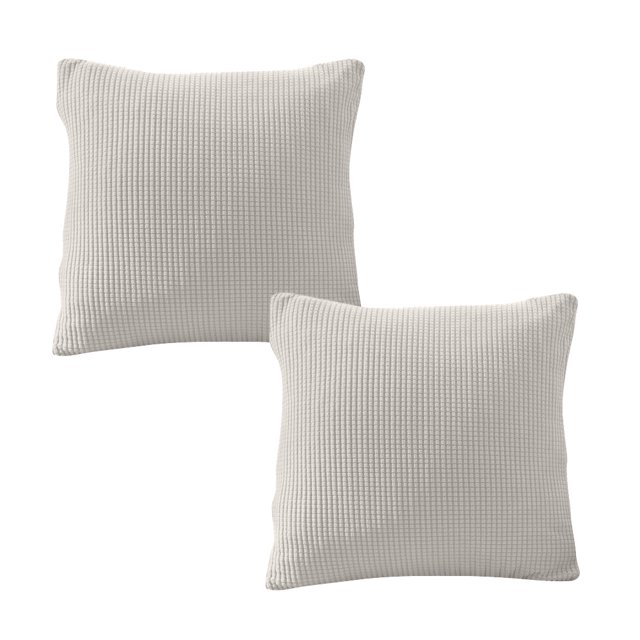 Funda de almohada cuadrada con cómodas rayas decorativas de grano de maíz y pana suave