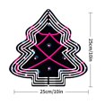 thumbnail image 3 of Stylish Metal Hanging Christmas Tree Wind Spinner - Geometric Diamond Pattern with Black White Pink Blue & Pink Dots for Garden Decor, 3 of 7