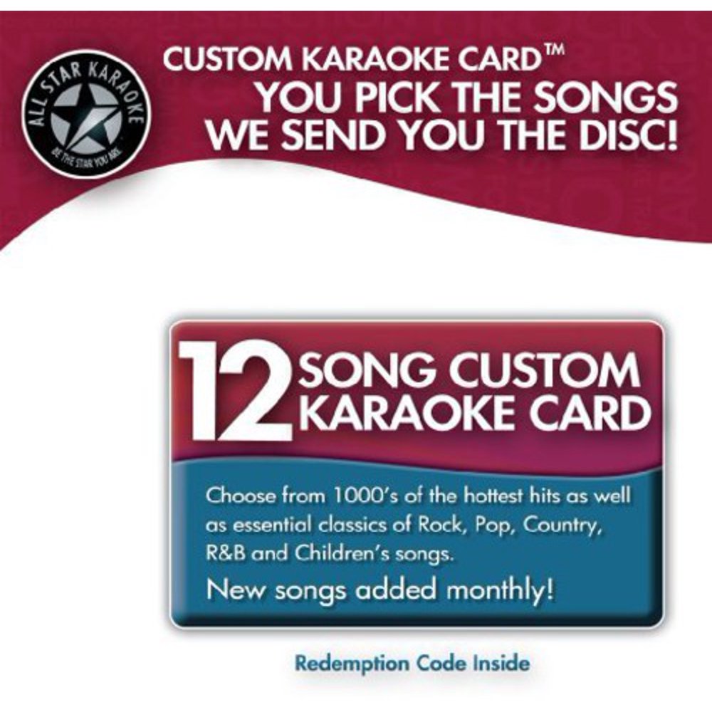 Karaoke 12 Song Custom Karaoke Card