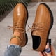 thumbnail image 4 of Xucatan Women's British Style Leather Loafers, Fashion Lace-Up Low Top Shoes with Mid Heel, Comfortable Casual & Dressy Oxfords for Women Gift, 4 of 8