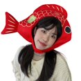 thumbnail image 1 of Gorro para la cabeza con bonito pez koi rojo para la celebración de Año Nuevo, 1 of 3