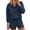 42# Navy, variant on Womens 2 Piece Sets Sweatsuits Casual Half Button Long Sleeve Tops and Shorts Sweatshirt Workout Lounge Sets Beige S