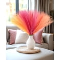 thumbnail image 6 of 60pcs Faux Pampas Grass Pink Orange Fall Decor, 17.7inch Short Artificial Pompous Grass Fluffy Branches Vase Filler Fake Flower Arrangement for Home Wedding  Decor, Rose Apricot, 6 of 10