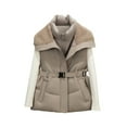 thumbnail image 2 of HongQid Women's Cropped Puffer Vest Stand Collar Sleeveless Padded Gilet Outerwear with Belted, 2 of 5