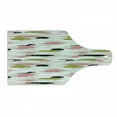 thumbnail image 1 of Art Cutting Board, Bold Pattern with Thick Brushstrokes and Stripes Hand Painted Boho Print, Tempered Glass Cutting and Serving Board, Wine Bottle Shape, Coral Black Olive Green, by Ambesonne, 1 of 1