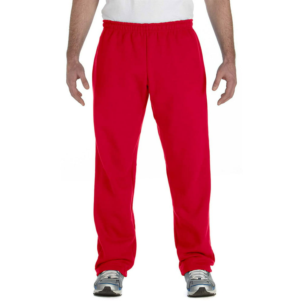 Gildan - Gildan G184 Men's Open-Bottom Sweatpants -Red-5X-Large ...