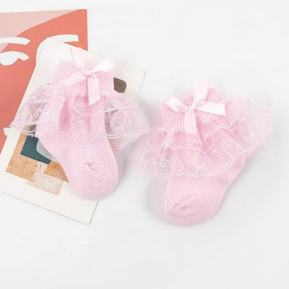 Newborn Baby Girls Princess Socks Lace Ruffle Frilly Ankle Dress Sock for Infants Toddler