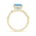 thumbnail image 2 of ANGARA Natural Nature Inspired Cushion 2.7 ct Aquamarine Ring in 14K Yellow Gold for Women (Size-9mm) | March Birthstone, Birthday, Anniversary, Jewelry Gift for Women | Natural Aquamarine Ring, 2 of 10