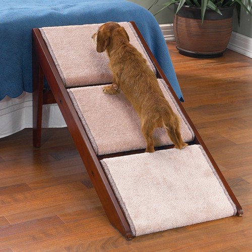 Pet Studio Convertible Dog Ramp with 3 Non Slip Steps and Durable Pine