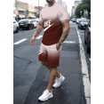 thumbnail image 4 of Conjunto de camiseta y pantalones cortos para hombre, ropa deportiva estampada, informal, a la moda, transpirable, de manga corta, verano 2024, 4 of 5
