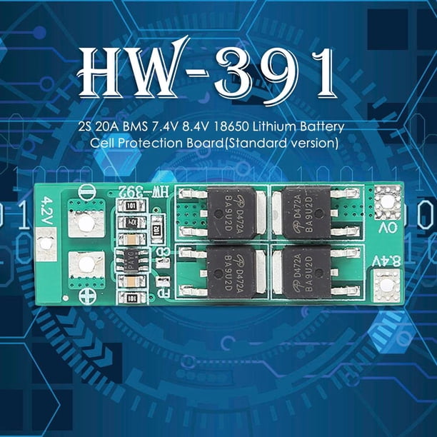 Controlador Placa De Protección De Celda De Batería De Litio 2S 20A Bms 7.4V 8.4V 18650 (Estándar)