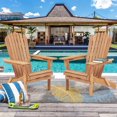 thumbnail image 3 of uhomepro Outdoor Adirondack Chairs Set of 2, Folding Fire Pit Chair, Weather Resistant Patio Lawn Chair for Outside Deck Garden Backyard Balcony, Wood, 3 of 13