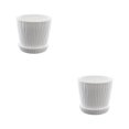 thumbnail image 2 of Matsuzay Macetas decorativas para hierbas, verduras y flores pequeñas, macetas decorativas fáciles de mantener blanco Maceta L+bandeja L 2Conjunto, 2 of 6