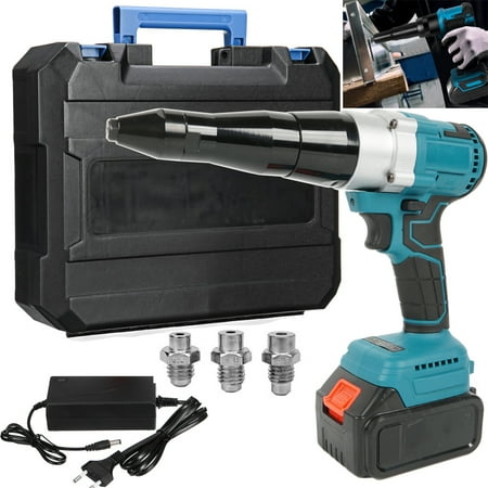 

iMeshbean Cordless Rivet Gun Portable 21V Lithium-ion Electric Automatic Brushless Blind Riveter Tool Kit with 1 Pack 3.0Ah Battery & 1 Charger for Stainless Steel Steel Aluminum Rivets