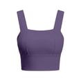 thumbnail image 2 of XinghaiYIDE Square Neck Longline Sports Bra for Women, Padded Yoga Workout Crop Tank Top, Wide Strap Built-in Bra for Pilates Gym, 2 of 5