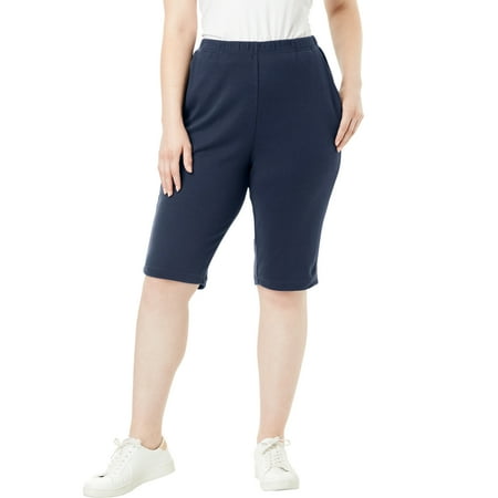 Roaman's Plus Size Soft Knit Bermuda Short