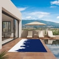 thumbnail image 3 of Abstract Navy Blue Outdoor Rug for Patio/Deck/Porch, Non-Slip Large Area Rug 5 x 7 Ft, Modern Minimalist Graffiti Artwork Indoor Outdoor Rugs Washable Area Rugs, Reversible Camping Rug Carpet Runner, 3 of 8