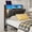 Dark Grey(Linen), variant on ARICOEASY Twin XL Headboard for Bed Frame with LED Lights, Charging Station & Hidden Storage, Ergonomic Upholstered Headboard Only with 2 Outlets, 2 USB Ports, Easy Attach to Bed Frame, Black