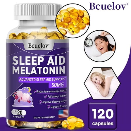 Sleep Aid Softgels - with L-Theanine, Magnesium, Lemon Balm - Support Sleep Quality and Eye Health - 120 Softgels