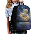 thumbnail image 3 of Uourmeti Large Capacity 17 Inch Backpack for Travel Shopping, Spacious Interior Smooth Zipper Front Pocket School Backpack, Celestial White Horse Print, 3 of 6