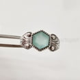 thumbnail image 5 of Aqua Chalcedony Ring, 925 Sterling Silver Oxidized, Women Ring, Natural Chalcedony, March Birthstone, Christmas, Thanksgiving, Tiny Dainty Ring, Handmade, Statement Jewelry, Wedding, Anniversary Gift, 5 of 8