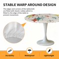 thumbnail image 2 of Elastic Fitted Round Tablecloth, Green Yellow Diamond Waterproof Stretch Table Cover for 45"-54" Tables, Modern Geometric Middle Century Beige Washable Outdoor Tablecloths for Patio, Picnic, Camping, 2 of 9